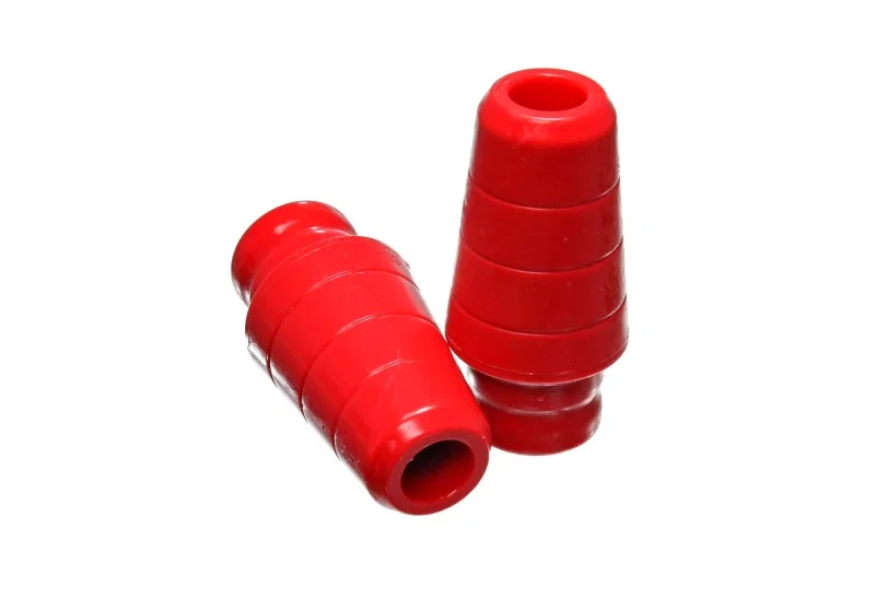 Energy Suspension 2.9102R, 97-06 Jeep Wrangler TJ with 1 3/4 in lift Red Front Bump Stop Set (Set of 2)