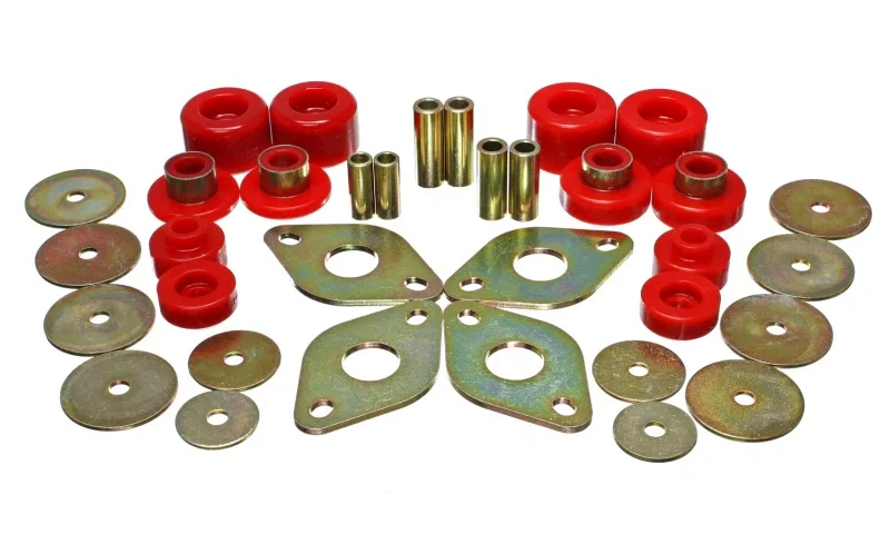 Energy Suspension 8.4107R, 01-04 Toyota Pickup 2WD/4WD (Exc T-100/Tundra) Red Body Cab Mount Set