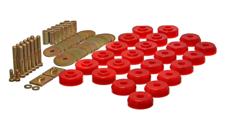 Energy Suspension 3.4167R, Chevy 59-64 Belair/Biscayne/Caprice/Impala /59-63 El Camino Red Body Mount Set
