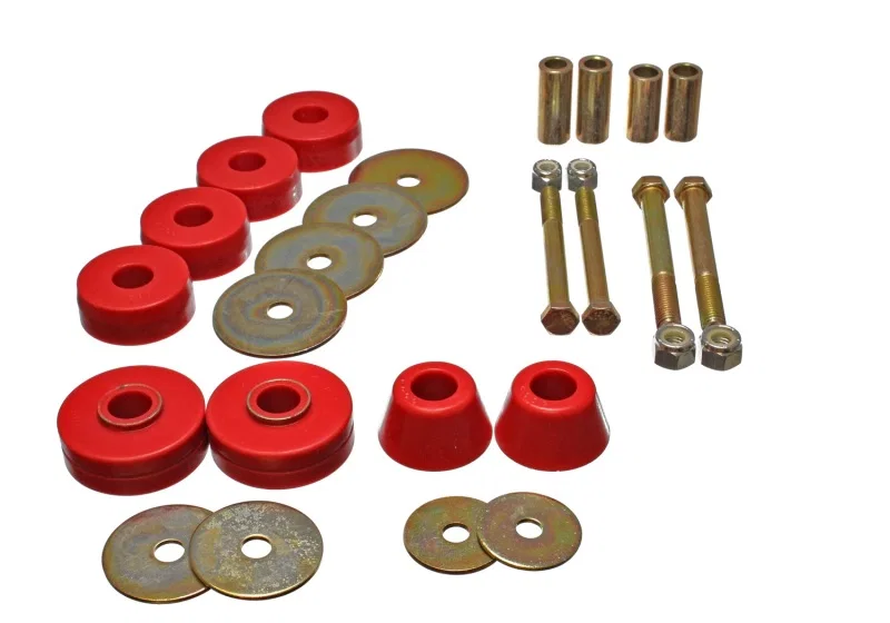 Energy Suspension 3.4137R, Chevy Pickup Body Mounts - Red