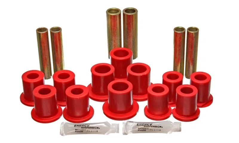 Energy Suspension 4.2145R, Ford Rear Spring Bushing Set Complete - Red