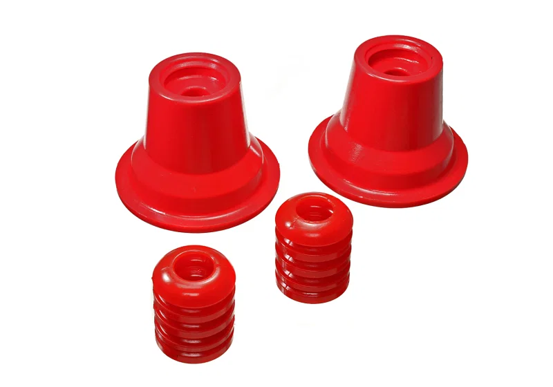 Energy Suspension 8.9105R, Rear Shock Bushings - Red