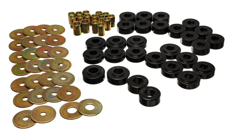 Energy Suspension 4.2127G, Rear Spring Frame Shackle Kit - Black for Ford