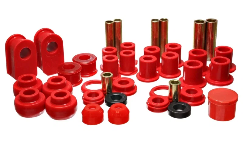 Energy Suspension 4.18116R, 92-06 Ford E-250/E-350 Van 2WD Red Hyper-flex Master Bushing Set