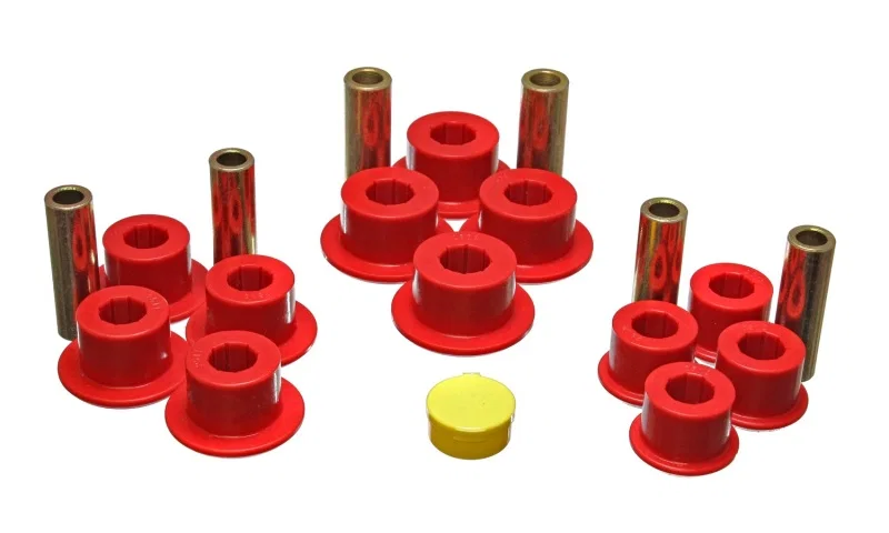 Energy Suspension 3.2141R, Chevy Rear Leaf Spring Set - Red