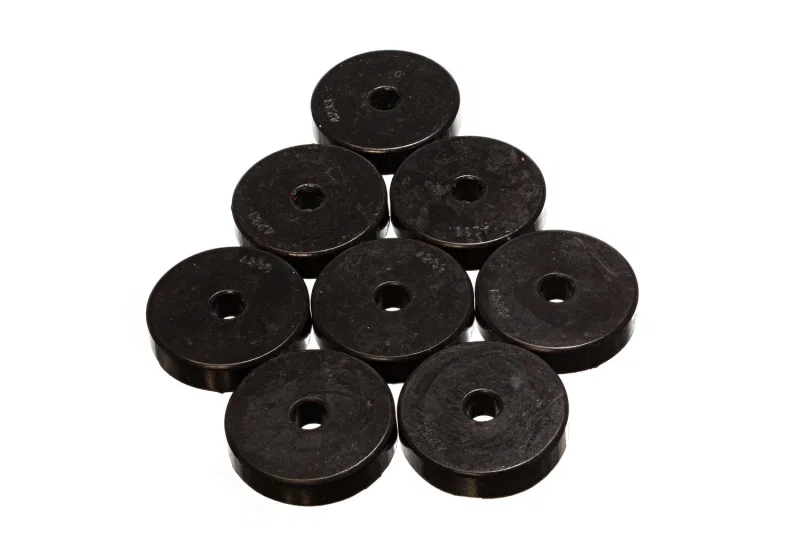 Energy Suspension 9.9528G, Polyurethane Pad Set - 2 9/32in OD x 7/16in Hole ID x 1/2in Height - Round Black