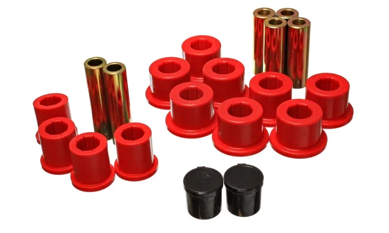 Energy Suspension 5.2118R, Rear Spring Bushing Set - Red for Dodge