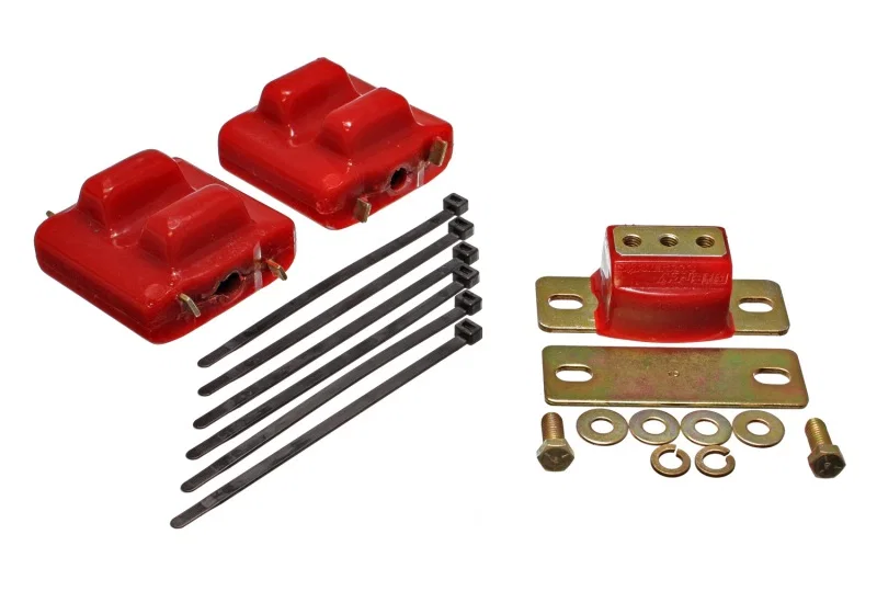 Energy Suspension 3.1128R, 87-91 Suburban C10-C30 2WD Red Motor & Transmission Mounts-Zinc Finish