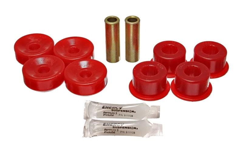 Energy Suspension 16.8108R, 92-01 Prelude Red Rear Shock Upper and Lower Bushing Set