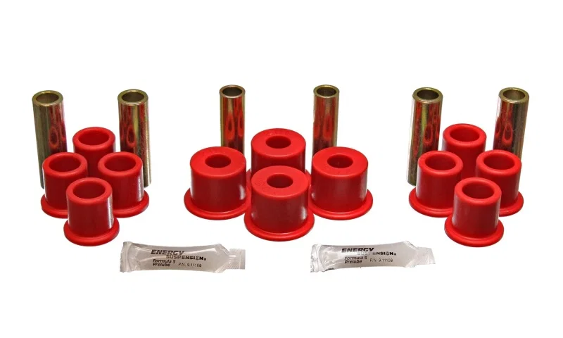Energy Suspension 4.2122R, 8/81-96 Ford F100/F150 2WD Red Rear Leaf Spring Bushing Set