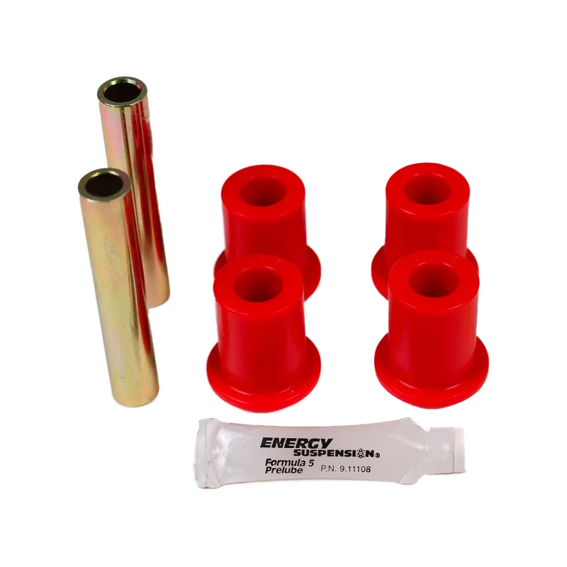 Energy Suspension 9.2109R, Universal Bushing 1.25 Id Eye/3.50Lg. 7/16 Bolt Fabr Flange Style - Red