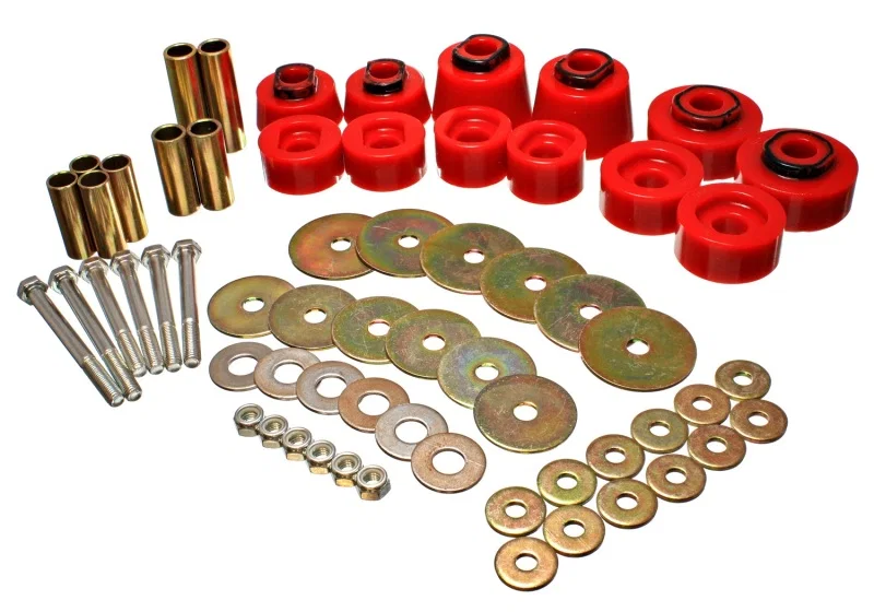 Energy Suspension 4.4117R, Body Mount Set - Std. & Extra Cab - Red