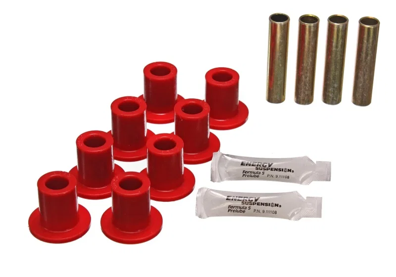 Energy Suspension 5.2102R, Leaf Spring Bushing Set - Red for Dodge