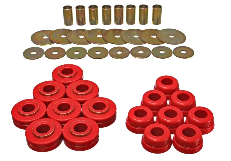 Energy Suspension 6.4101R, Nissan/Datsun Red Body Mount Set for International Scout II