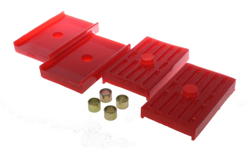 Energy Suspension 3.6112R, Leaf Spring Isolators - Red