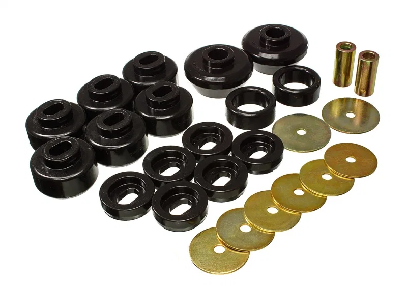 Energy Suspension 3.4175G, 07-13 Chevrolet Silverado 1500/GMC Sierra 1500 4WD Body Mount Bushing Set - Black