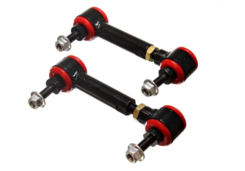 Energy Suspension 9.8169R, Universal Red 3-3/4in-4-3/4in inAin Range Pivot Style End Link Set