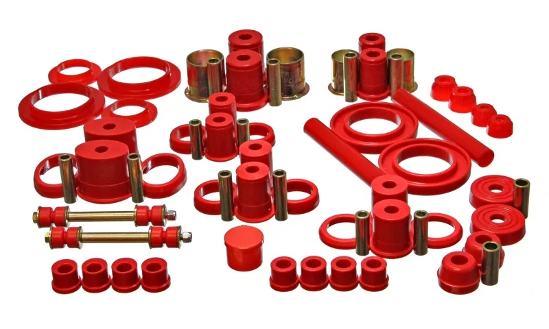 Energy Suspension 4.18112R, 94-98 Ford Mustang Red Hyper-flex Master Bushing Set