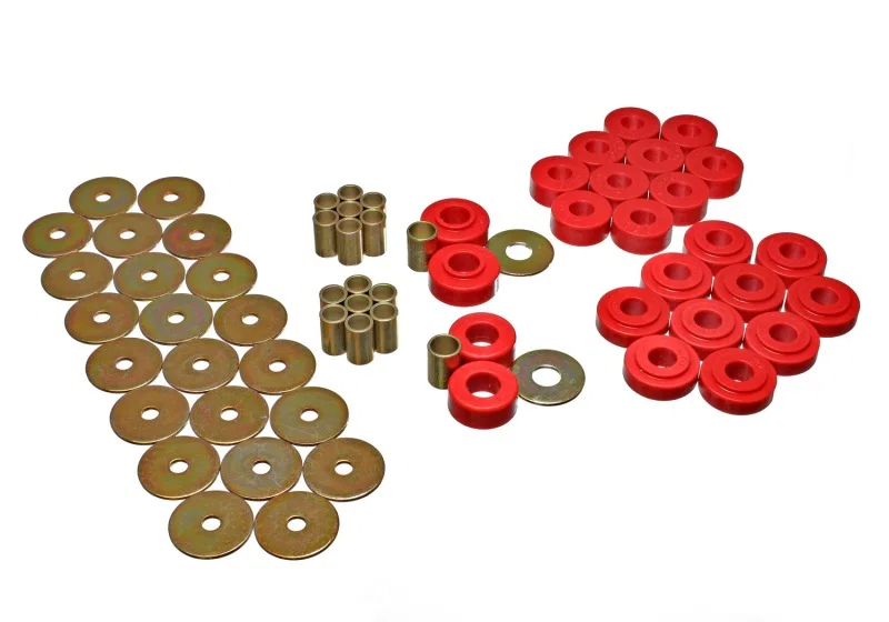 Energy Suspension 3.4128R, GM Body Mount Set - Red for Chevrolet