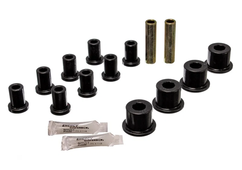 Energy Suspension 5.2105G, Rear Spring And Shackle Bushing - Black