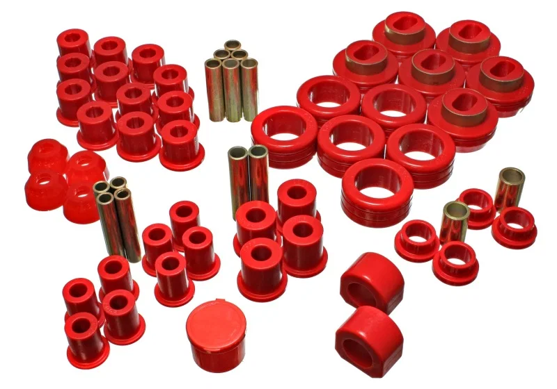 Energy Suspension 3.18102R, 81-87 Chevy/GMC 4WD (W/ Stock Front Springs) Red Hyper-flex Master Bushing Set