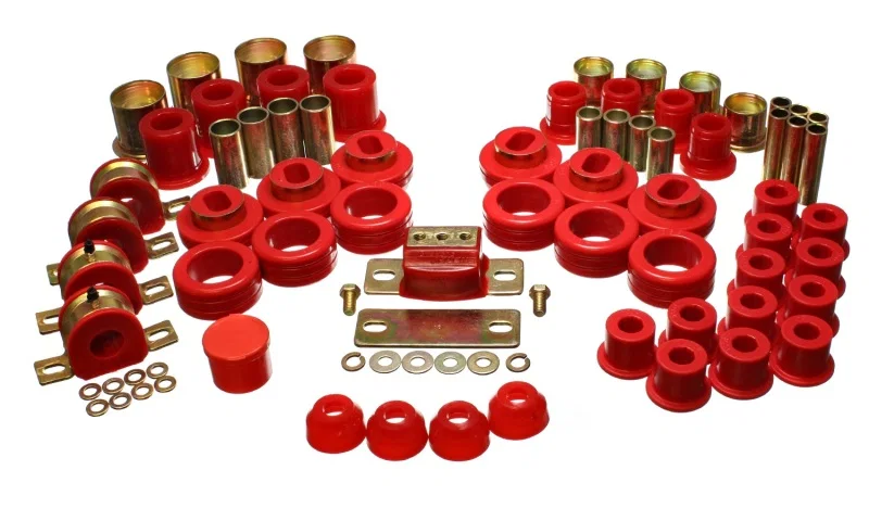 Energy Suspension 3.18108R, 81-87 Chevy/GMC 2WD 1/2 Ton PickUp Red Hyper-flex Master Bushing Set