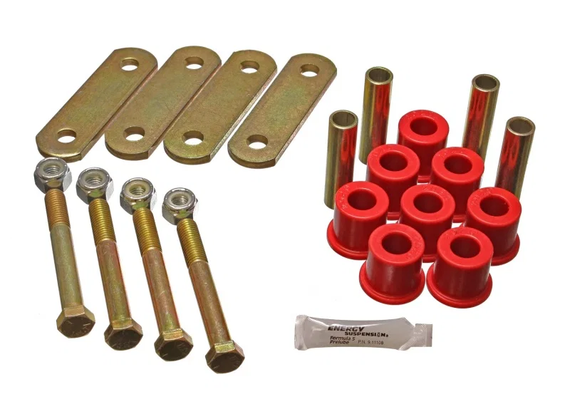 Energy Suspension 4.2136R, Ford Heavy Duty Shackle Set - Red