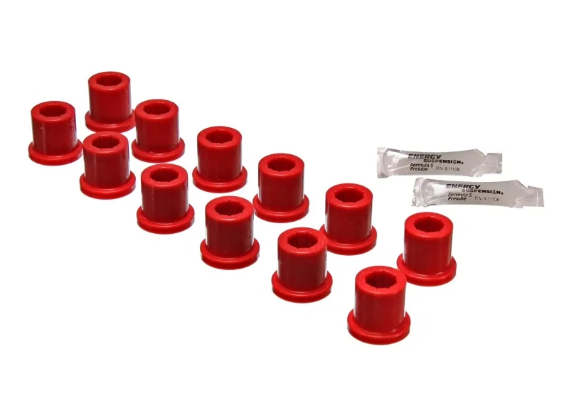 Energy Suspension 8.2101R, Rear Spring & Shackle Bushing - Red for Toyota Pickup