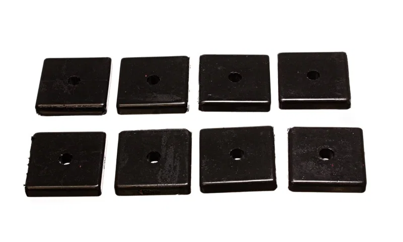 Energy Suspension 9.9534G, Square Pad Set 2-1/16in Length x 2-1/16in Width x 3/8in Hole ID x 3/8in H-Black