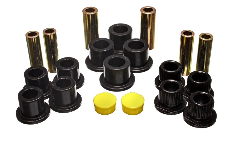 Energy Suspension 4.2149G, Rear Leaf Spring Bushing Set - Black for Ford Excursion