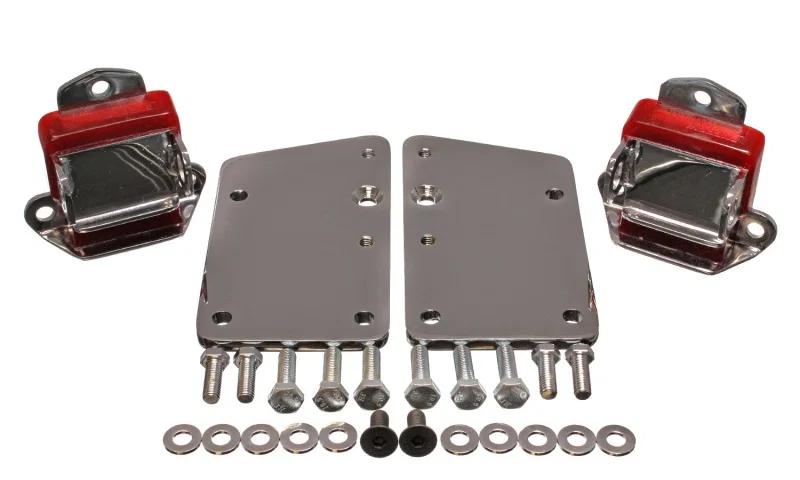 Energy Suspension 3.1147R, LS Series Red Motor Conversion Set - Chrome Plated for Chevrolet