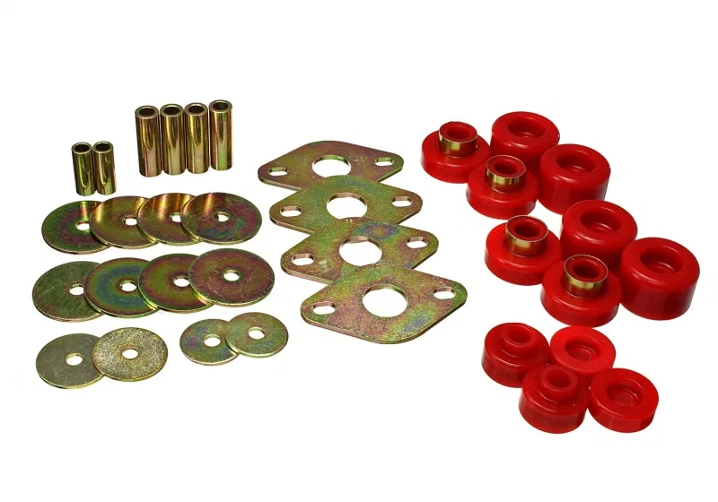 Energy Suspension 8.4112R, 01-04 Toyota Tacoma Prerunner Body Mount Bushing Set - Red