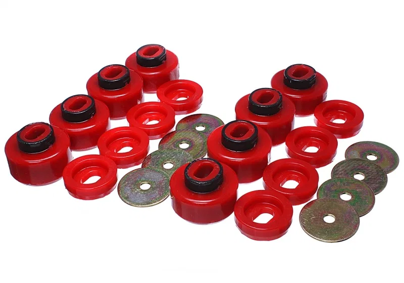 Energy Suspension 3.4162R, 07-10 Chevy K2500/3500HD Body Mount Set - Red