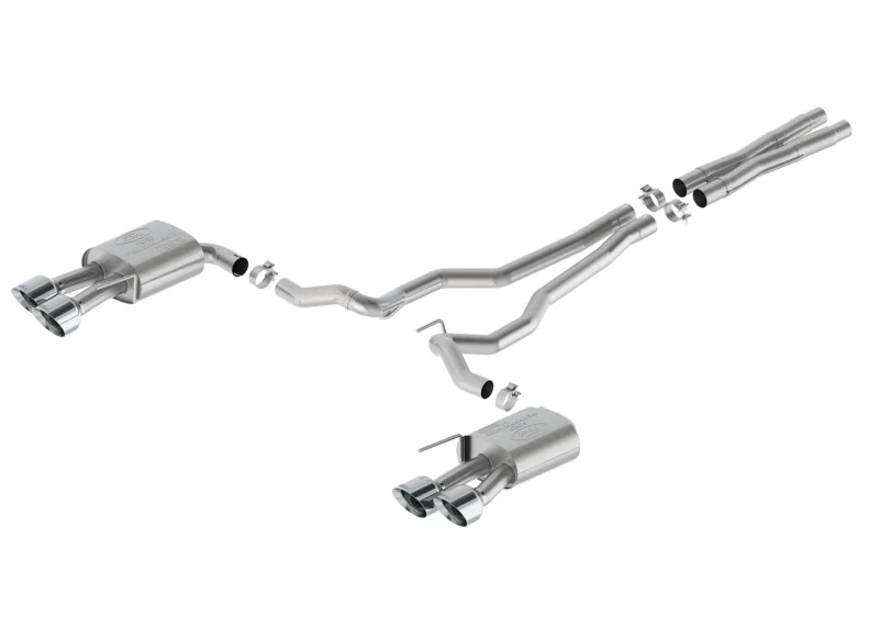 Ford Racing M-5200-M5SCV, 2024 Mustang 5.0L Sport Non-Active Cat-Back Exhaust w/Valance - Chrome Tip