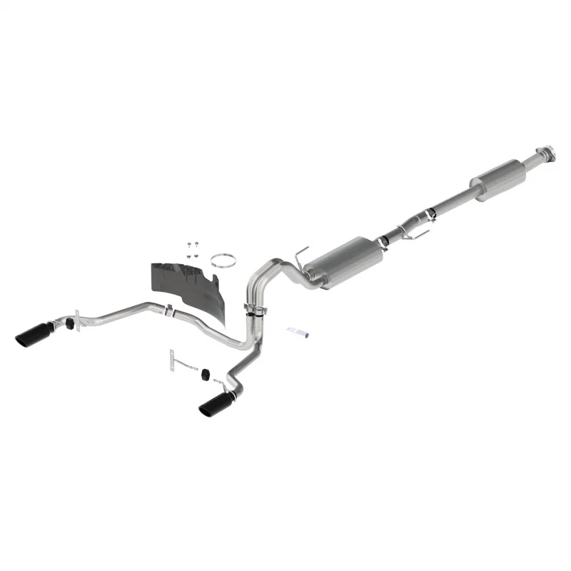 Ford Racing M-5200-FTBR, 21-24 F-150 Touring Rear Exit Exhaust - Black Tips