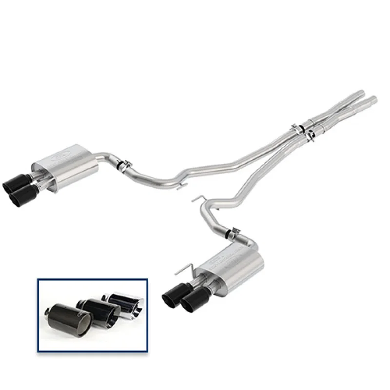 Ford Racing M-5200-M8EBA, 2018+ Mustang GT 5.0L Cat-Back Extreme Exhaust System w/ Quad Black Chrome Tips