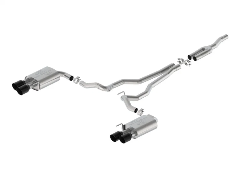 Ford Racing M-5200-M2EB, 2024 Mustang 2.3L Extreme Active Cat-Back Exhaust System Black Tips