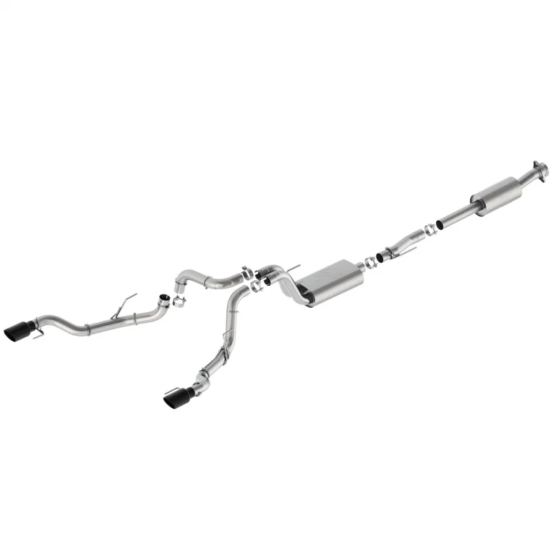 Ford Racing M-5200-FSBRB, 21-24 F-150 Sport Bumper Exit Exhaust - Black Tips