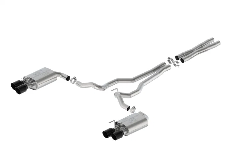 Ford Racing M-5200-M5EB, 2024 Mustang 5.0L GT Extreme Cat-Back Exhaust - Black Tips