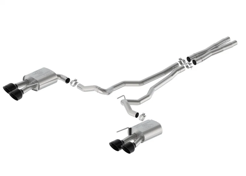 Ford Racing M-5200-M5SBV, 2024 Mustang 5.0L Sport Non-Active Cat-Back Exhaust w/Valance - Black Tip