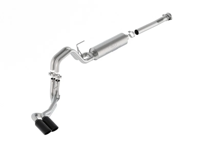Ford Racing M-5200-FSB, 21-24 F-150 122.8in Dual Side Exit Exhaust - Black Tips
