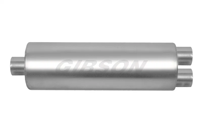 Gibson 758216S, SFT Superflow Center/Dual Round Muffler Stainless
