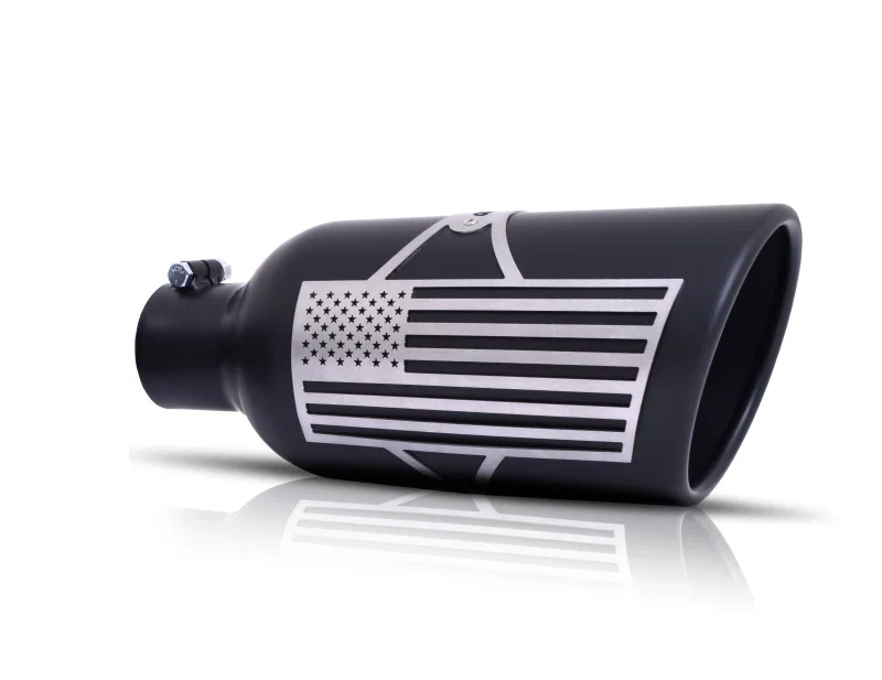 Gibson 71-1012, Patriot Series Rolled Edge Slash-Cut Tip - 5in OD/2.25-2.5in Inlet/12in Length - Blk Ceramic