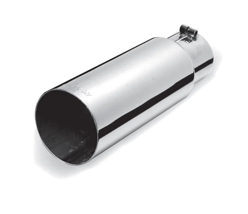 Gibson 500373, Round Single Wall Straight-Cut Tip - 3.5in OD/2.5in Inlet/12in Length - Stainless