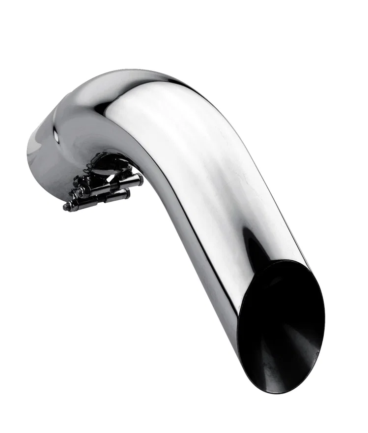Gibson 210001, Marine Turn Down Slash-Cut Tip (Pair) - 4in Inlet/12in Length - Stainless
