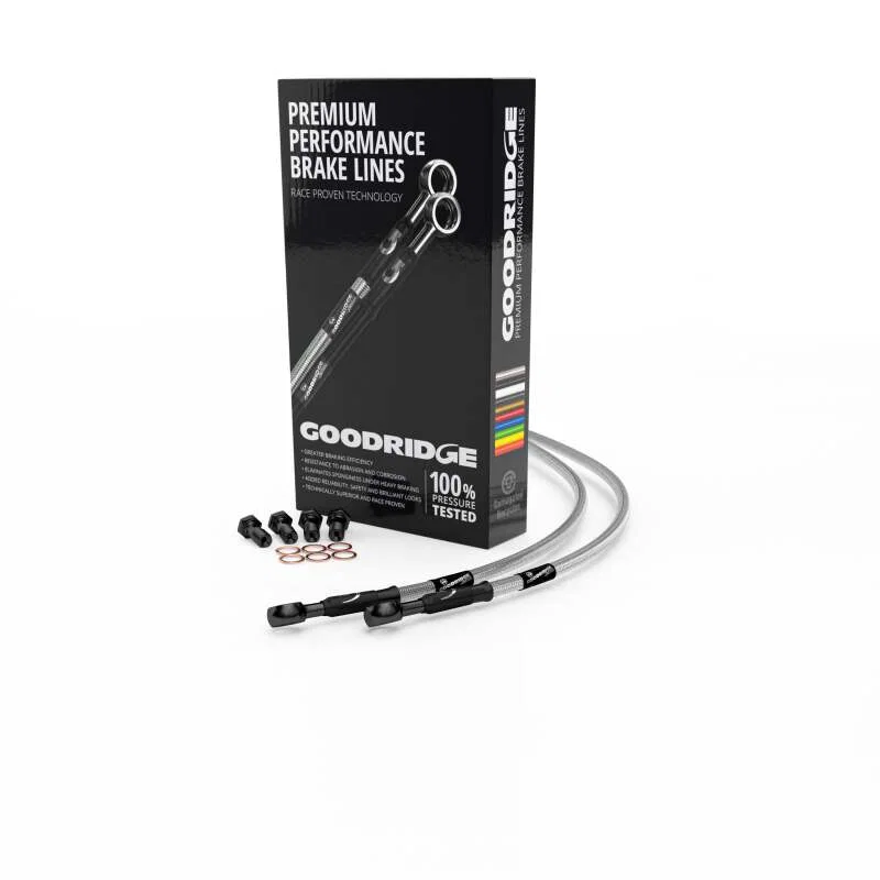 Goodridge HD0061-1FB-CL, 99-09 Harley-Davidson FXSTB Black Front Brake Line w/Clear Fitting