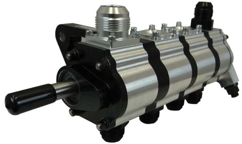 Moroso 22364, 4 Stage Dry Sump Oil Pump w/Fuel Pump Drive - Tri-Lobe - Left Side - 1.200 Pressure