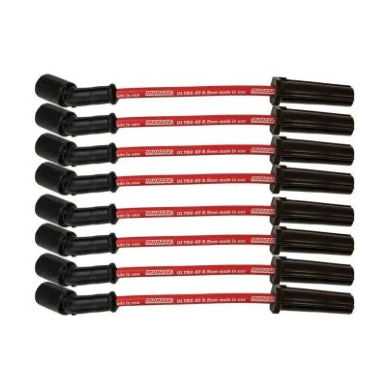 Moroso 73741, GM LS/LT 8.5mm Ultra 40 9.75in Long Wire Set w/o Alum Heatshield - Red