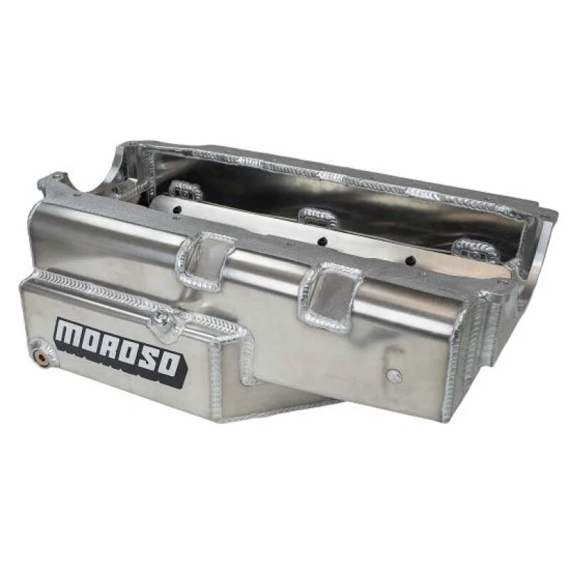 Moroso 21331, Pre 85 SBC 2PC Rear Seal Circle Track Open Modified 8qt 7.125in Aluminum Oil Pan