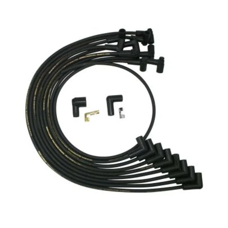 Moroso 9862M, Chevrolet Small Block HEI Over V/C Unsleeved 90 Degree Mag Tune Ignition Wire Set - Black